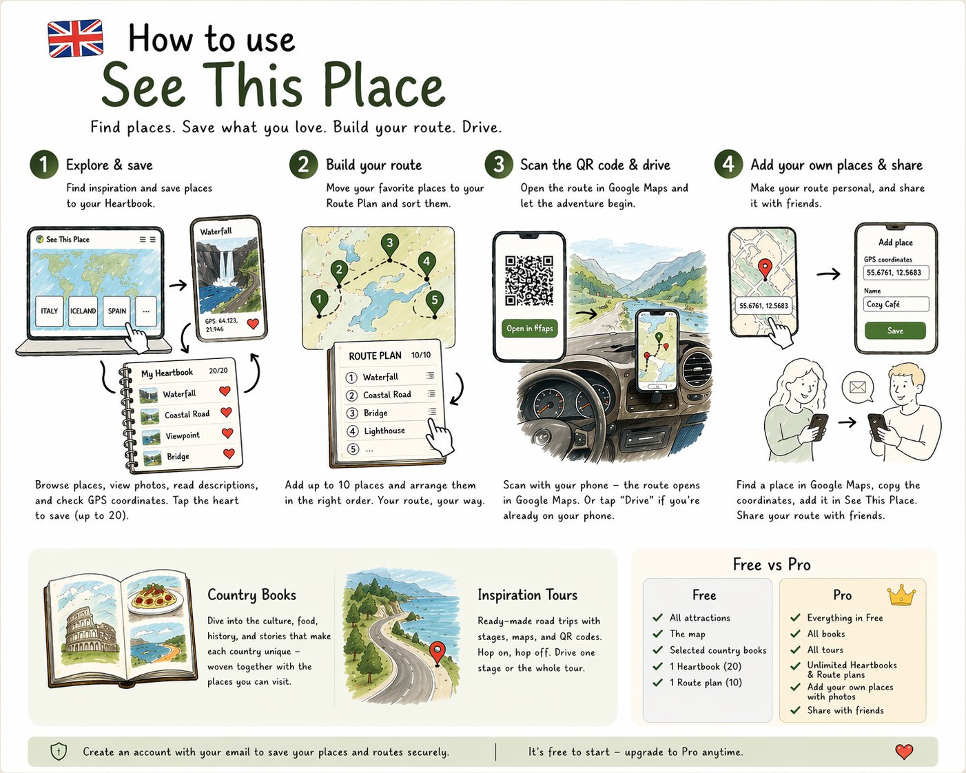 How to use See This Place — from front page to driving
